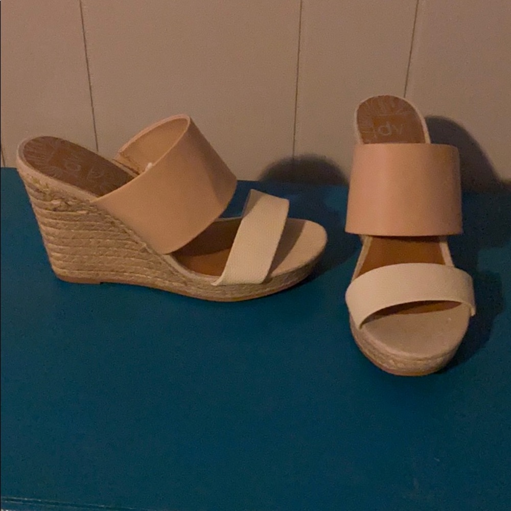 Adelina Microsuede Two Band Espadrille Wedge Pumps